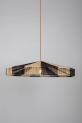 Large pendant light in natural and black raffia Syracuse - Pendants by Mullan