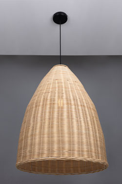 Large natural rattan pendant 52cm Altus