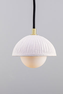 Opal glass and ceramic ball pendant Ferox