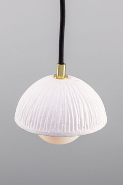 Opal glass and ceramic ball pendant Ferox