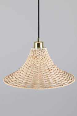 Trumpet pendant in natural rattan Savannah