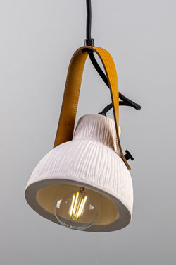 White ceramic bell pendant Pera