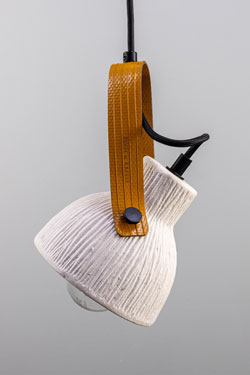 White ceramic bell pendant Pera