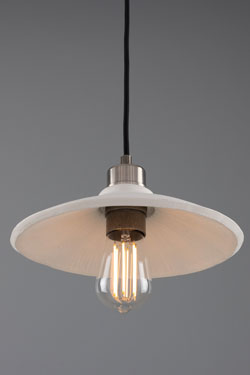 White textured ceramic dome pendant Pyrus