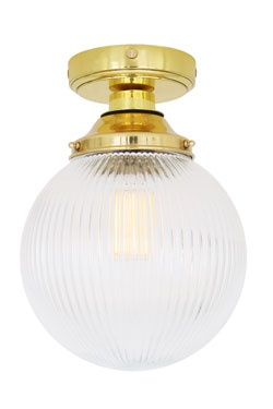Plafonnier boule en verre cannelé Cherith pour salle de bain - Salle de bains by Mullan