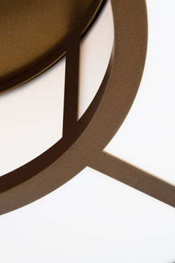 Plafonnier rond blanc en métal bronze Norman