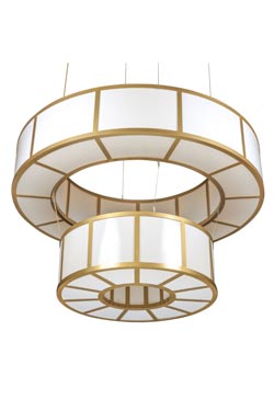 Santa Fe lustre 2 anneaux 24 lumières  - Suspension by Mullan