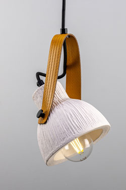 Suspension cloche en céramique blanche Pera