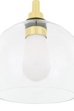 Suspension de salle de bain contemporaine en verre transparent Leith