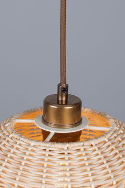 Suspension en cloche de rotin 20cm Manila