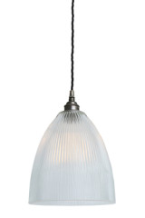 Suspension en verre prismatique et argent antique Corvera - Suspension by Mullan