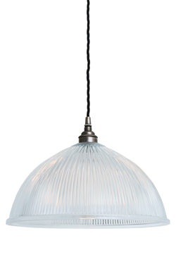 Suspension en verre prismatique et argent antique Nova - Suspension by Mullan