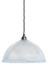 Suspension en verre prismatique et argent antique Nova - Suspension by Mullan