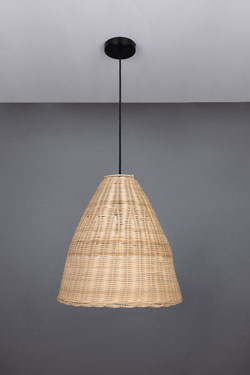 Suspension grande cloche de rotin 40cm Altus