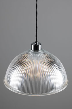 Suspension style industriel en verre cannelé Nova