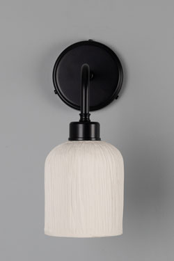 Wall lamp in textured natural ceramic Osier