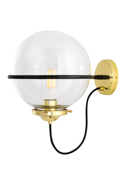 Orianmore glass ball and gilded metal wall lamp - Wall lights by Mullan