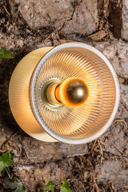 Retro gold brass wall light Eclipse