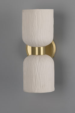 Sakura white textured ceramic hourglass wall light