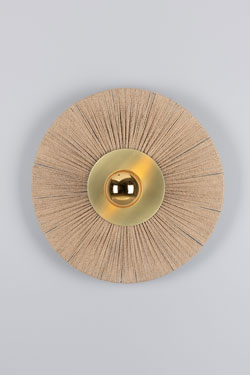 Syracuse natural raffia disc wall light