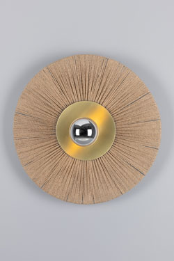 Syracuse natural raffia disc wall light