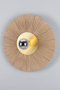 Syracuse natural raffia disc wall light - Wall lights by Mullan