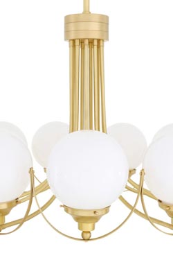 Wilmot lustre rétro 11 lumières en verre opale et doré