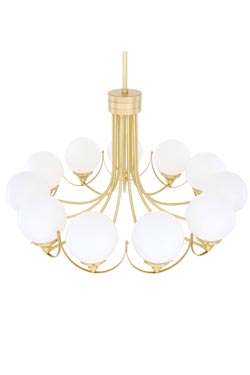 Wilmot lustre rétro 11 lumières en verre opale et doré