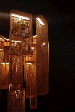 Babylon gold-plated steel mesh pendant