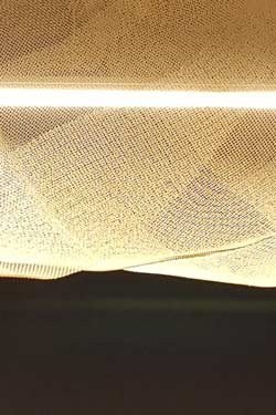 Large Aura pendant light in gold-plated steel mesh
