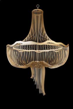 Medusa contemporary hot-air-balloon chandelier in matt gold-finish steel - Chandeliers by Myo