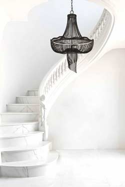 Medusa Stylized Black Metal Hot Air Balloon Chandelier - Chandeliers by Myo