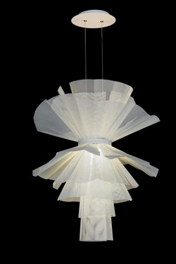 Messier sculptural chandelier in white metal mesh - Chandeliers by Myo