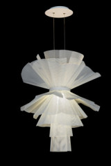 Messier sculptural chandelier in white metal mesh - Chandeliers by Myo