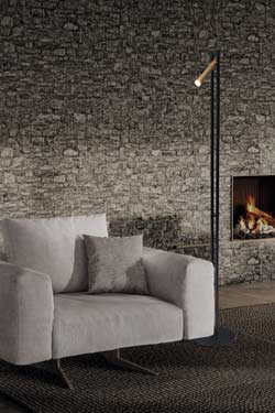 Akros minimalist black and gold floor lamp