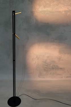 Akros minimalist black and gold floor lamp