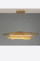 Grande suspension en voile d'acier doré Aura - Lustre by Myo