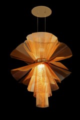 Lustre contemporain en voilage métallique or 24K Messier - Lustre by Myo