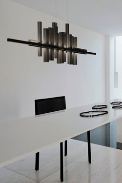 Large black Skyline Metropolis pendant light