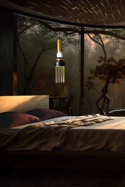 Small black, white and gold Art Deco pendant light by Boheme