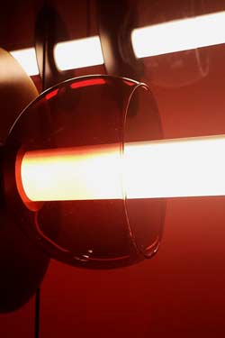 Venus linear graphic pendant light in metal and glass