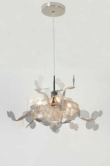 Suspension 4 lumières finition nickel brillant Unfocused - Suspension by Myo