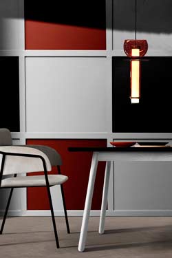 Suspension verticale en cristal bordeaux Venus