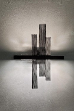 Metropolis matt black metal mesh wall light - Wall lights by Myo