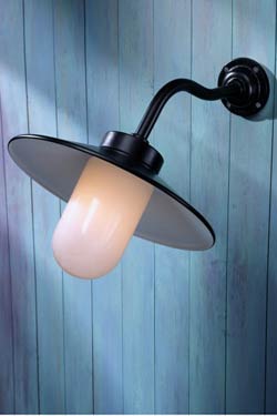Applique extérieur murale acier laqué Quay Light 45° verre opale - Applique d'extérieur by Nautic by Tekna