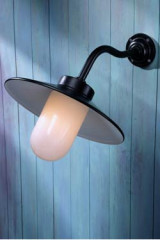 Applique extérieur murale acier laqué Quay Light 45° verre opale - Applique d'extérieur by Nautic by Tekna