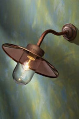 Applique murale extérieur cuivre rouge Quay Light 45° verre clair - Applique d'extérieur by Nautic by Tekna