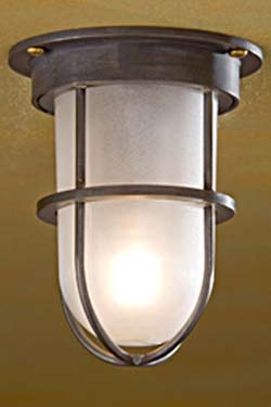 Bounty Ceiling 12V plafonnier bronze antique verre sablé - Plafonnier d'extérieur by Nautic by Tekna