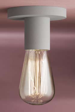 Ceiling light aluminum white lacquered cylindrical shape for decorative bulb - Ceiling lights by Nautic by Tekna