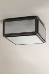 Patinated bronze and frosted glass square ceiling light - Ceiling lights by Nautic by Tekna